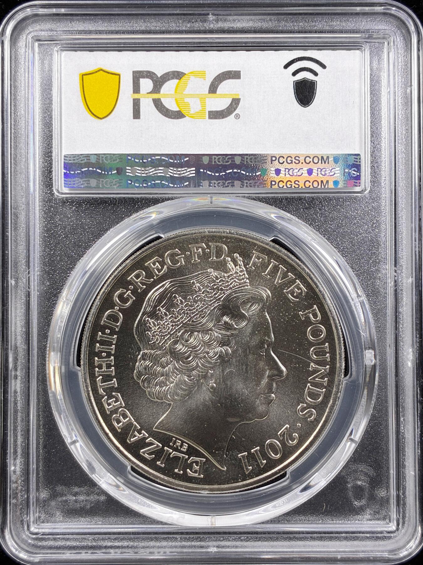 【雨安】【直播拍卖】【世界币章122期-评级币】2025-12-27 周六 19:30 保真 [评级现代] Great Britain 英国 5镑 2011年 皇室婚礼  PCGS-MS68