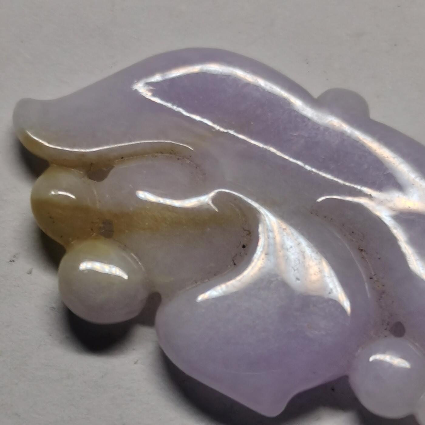 杂件专场90期 包A货紫翡雕花吊坠