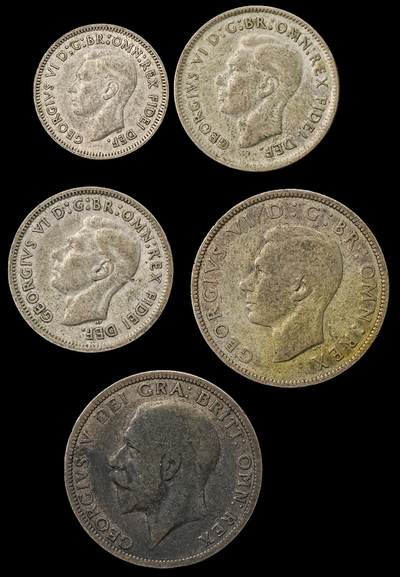 修遠堂世界钱币第九十九期 - 英系银币一组 总重35.98g，含银50%