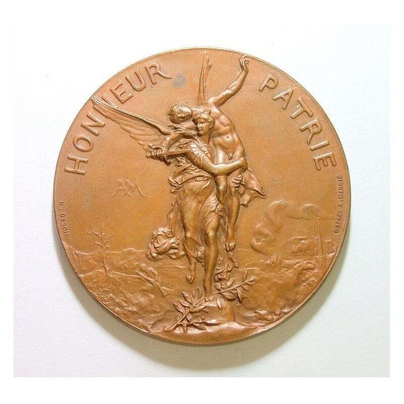 【旋风钱币】1月10日19:00准时开拍 精美欧洲币章、银币银章、第三帝国钱币等 全场包邮！ 【艺术】法国艺术大章1891年 女神+天使高浮雕精制超大铜章 60MM