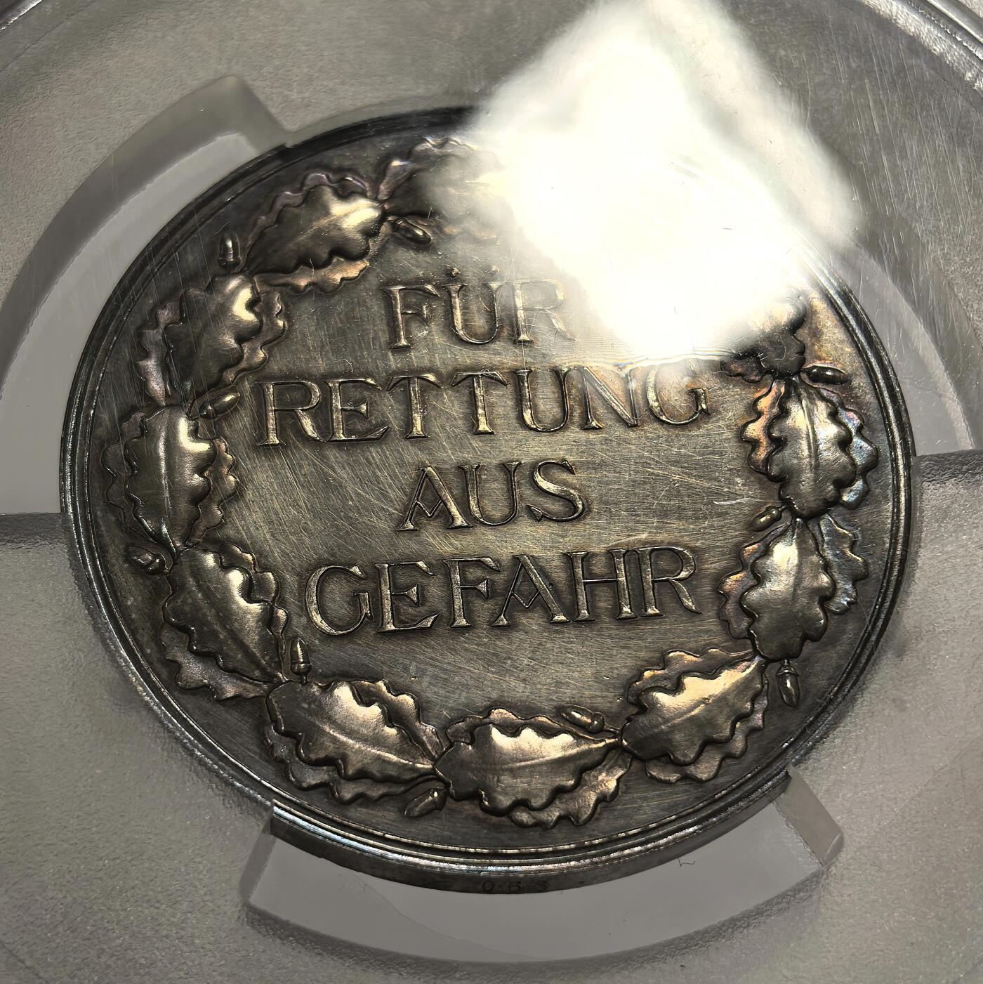 博洋堂世界钱币拍卖第154期（全场包邮） PCGS MS62 冠军分！德三紧急援助大型厚重大银章！经典传承德三老鹰构图！