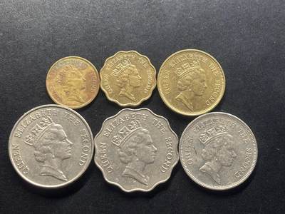 邮泉阁限时拍卖第三十八场 亚洲专场（硬币在国外。请付邮费6元。） - 英占香港中年版6枚