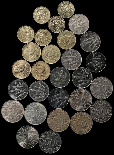 修遠堂世界钱币第九十九期 - 冰岛现代币一组