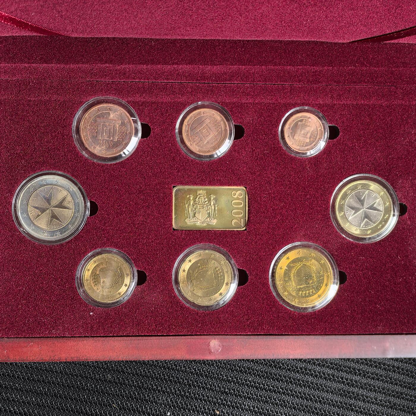 道一币馆币章第一百六十二场 实木原盒证 马耳他2008年欧元套币八枚+纪念章