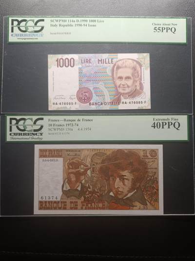 2025十二月第五期，总210期 - 欧洲评级钞两张PCGS绿标