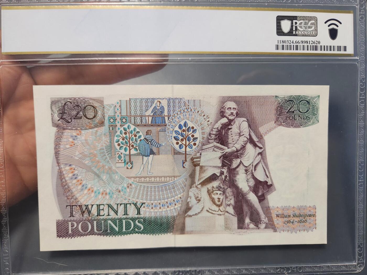 12月27号晚上8点 外国纸币自动截拍第77场 英国20镑pcgs66