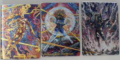 龙虎卡牌-六九场（无佣金，周六结拍，欢迎送拍） - 粗闪3张全 谭壹盲包 漫威系列一套 (霹雳火、隐形女侠、风暴女)