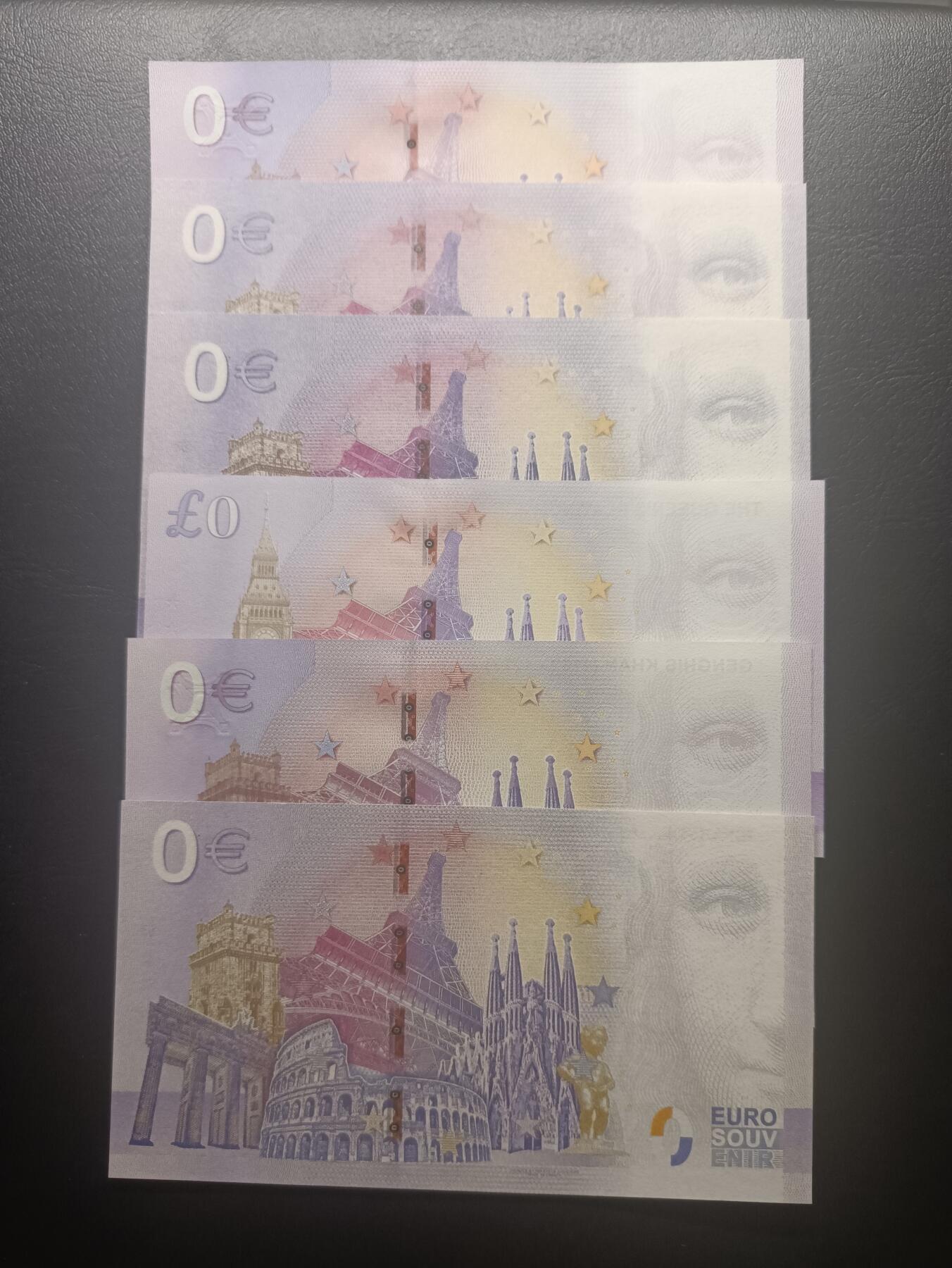 2025十二月第五期，总210期 0欧/0镑商业钞批量六张UNC