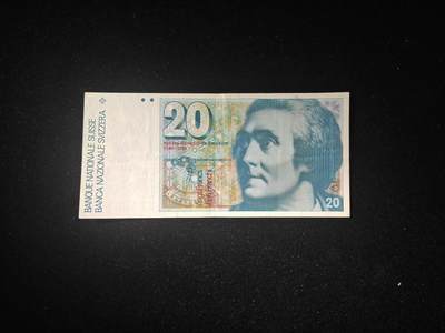 瑞士 人像版 20瑞朗 纸币 非全新好品 - 瑞士 人像版 20瑞朗 纸币 非全新好品