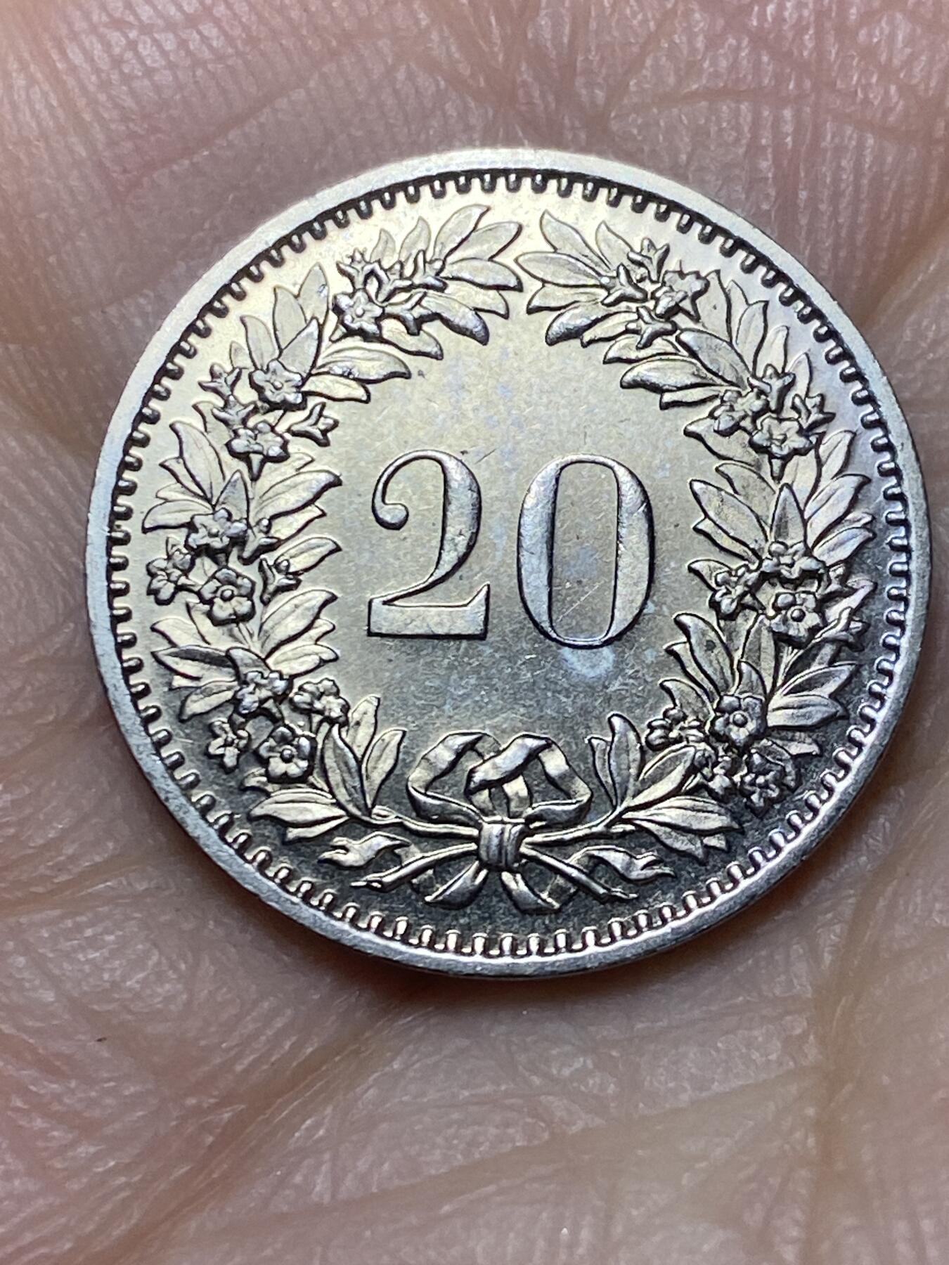 2025年第一百四十场(总第一百六十六场）外国好品散币场(免佣金) 瑞士🇨🇭1980年20拉彭(第三版，无标版)