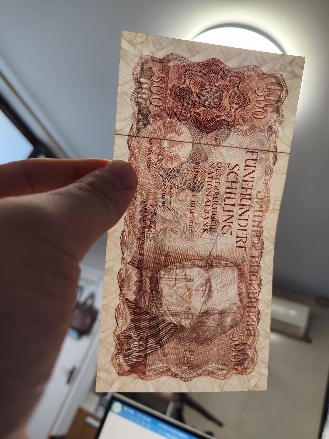 12月27号晚上8点 外国纸币自动截拍第77场 奥地利500先令美品原票