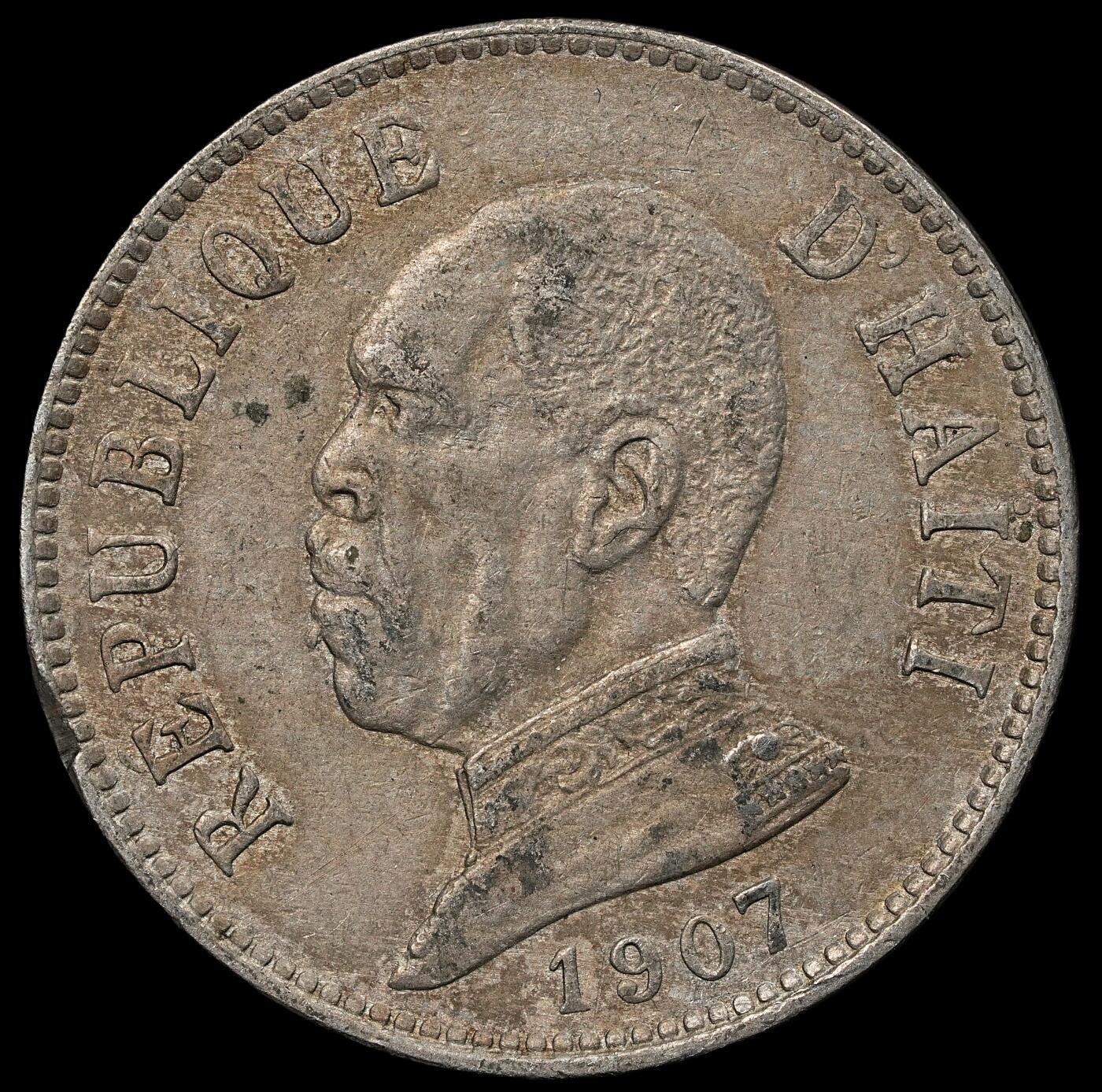 修遠堂世界钱币第九十九期 1907年海地20分 铜镍合金