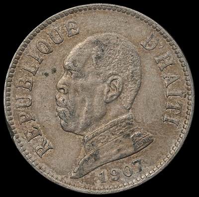 修遠堂世界钱币第九十九期 - 1907年海地20分 铜镍合金