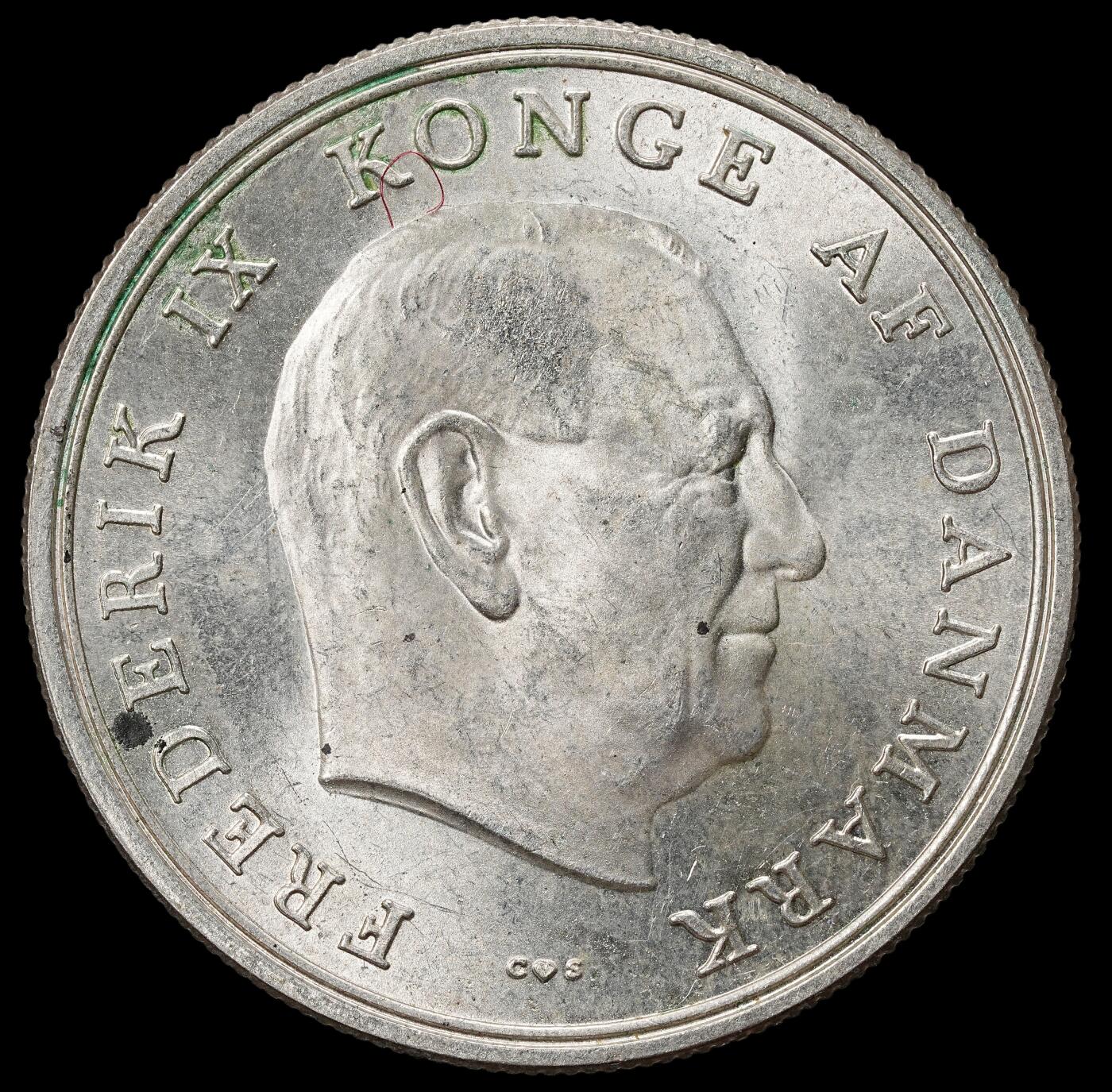 修遠堂世界钱币第九十九期 1964年丹麦安妮公主结婚纪念5克朗银币 17g，含银80%