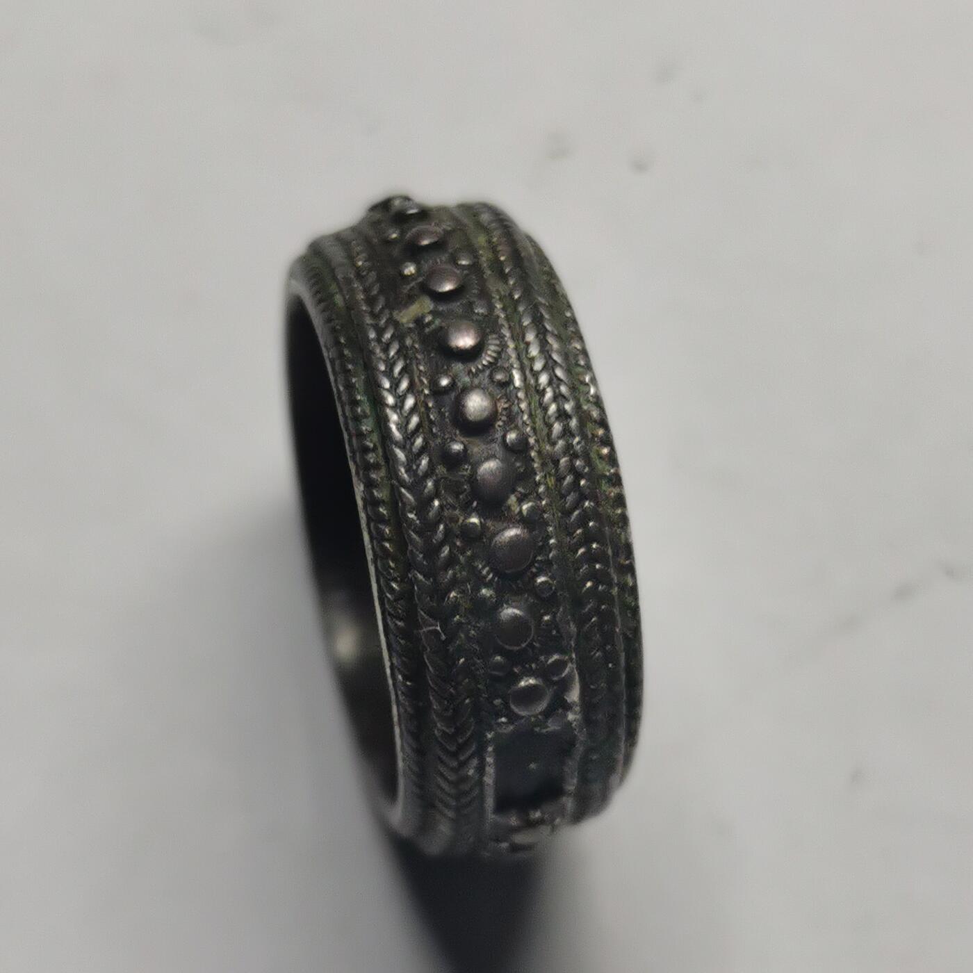 杂件专场90期 清代老银戒指，小指戒