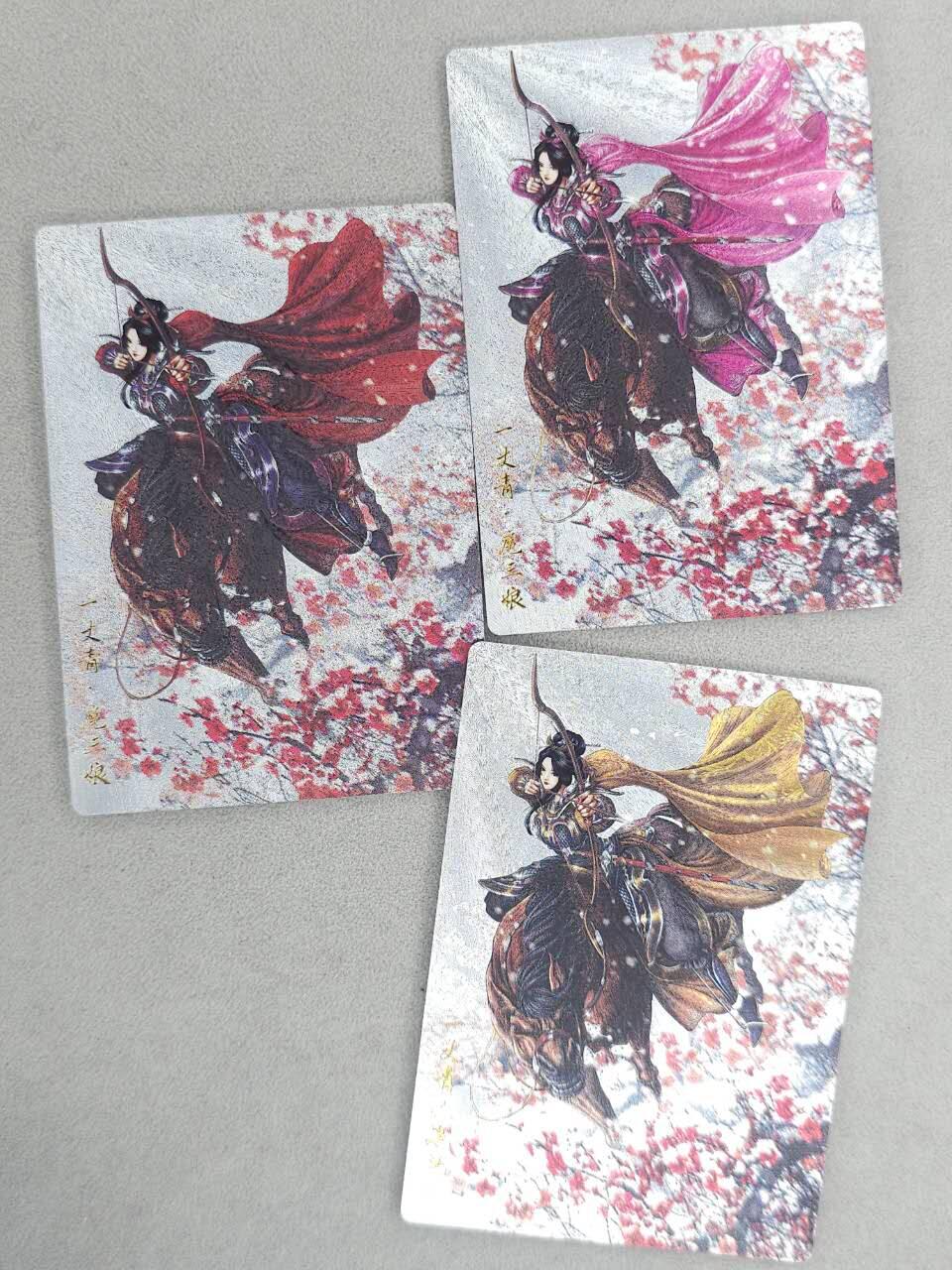 龙虎卡牌-六九场（无佣金，周六结拍，欢迎送拍） 【编号】粗闪3张 卡德曼 谷粒-三色三娘（92）