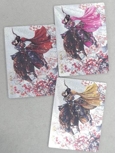 龙虎卡牌-六九场（无佣金，周六结拍，欢迎送拍） - 【编号】粗闪3张 卡德曼 谷粒-三色三娘（92）