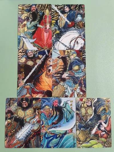 光影卡牌第27期，各家亲签，各家套卡，持续收拍品 - 权迎东水浒五虎＋董平霸妻＋关公，7张普卡