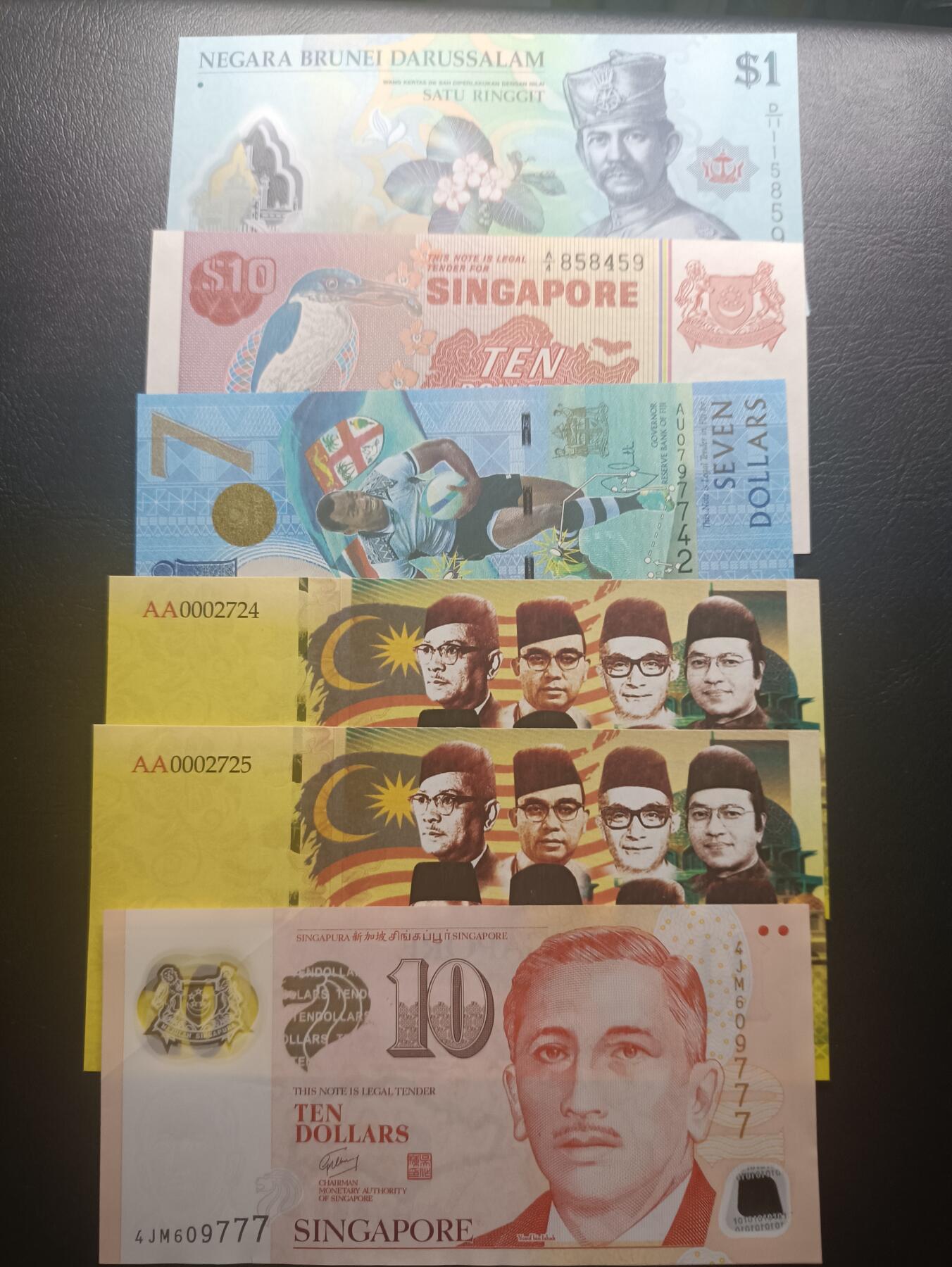 2025十二月第五期，总210期 东南亚钞票/商业钞批量六张流通好品XF—UNC