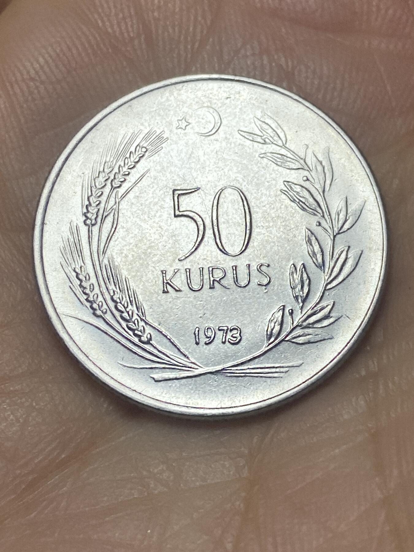 2025年第一百四十场(总第一百六十六场）外国好品散币场(免佣金) 土耳其🇹🇷1973年50库鲁什(FAO纪念币，经典安纳托利亚新娘图案)