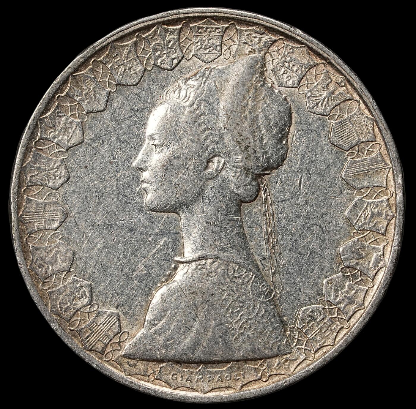 修遠堂世界钱币第九十九期 1958意大利帆船500里拉银币 10.95g，含银83.5%