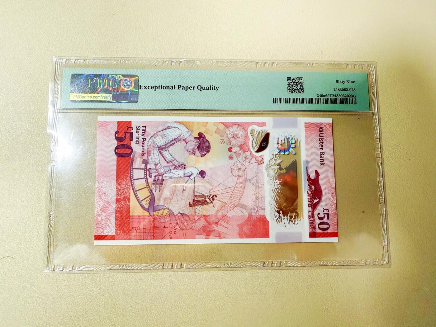 【Blue Auction】世界纸币精拍第768期——18级TOP拍卖/信誉/品质/专业/高效💫 【AA冠无47】北爱尔兰 2021年50镑 PMG69EPQ 近满分