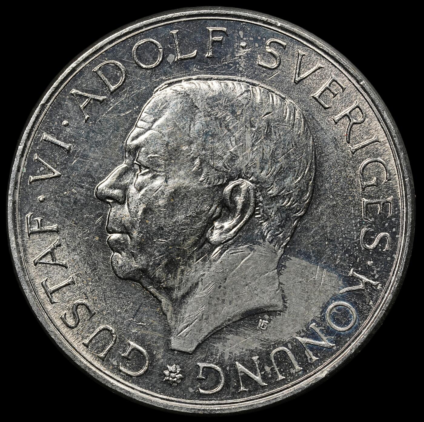 修遠堂世界钱币第九十九期 1972年瑞典古斯塔夫六世・阿道夫90岁诞辰10克朗纪念银币 18g，含银83%