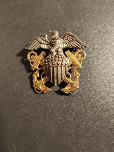 老王徽章第172期 - 美国海军二战船帽帽徽    横针版