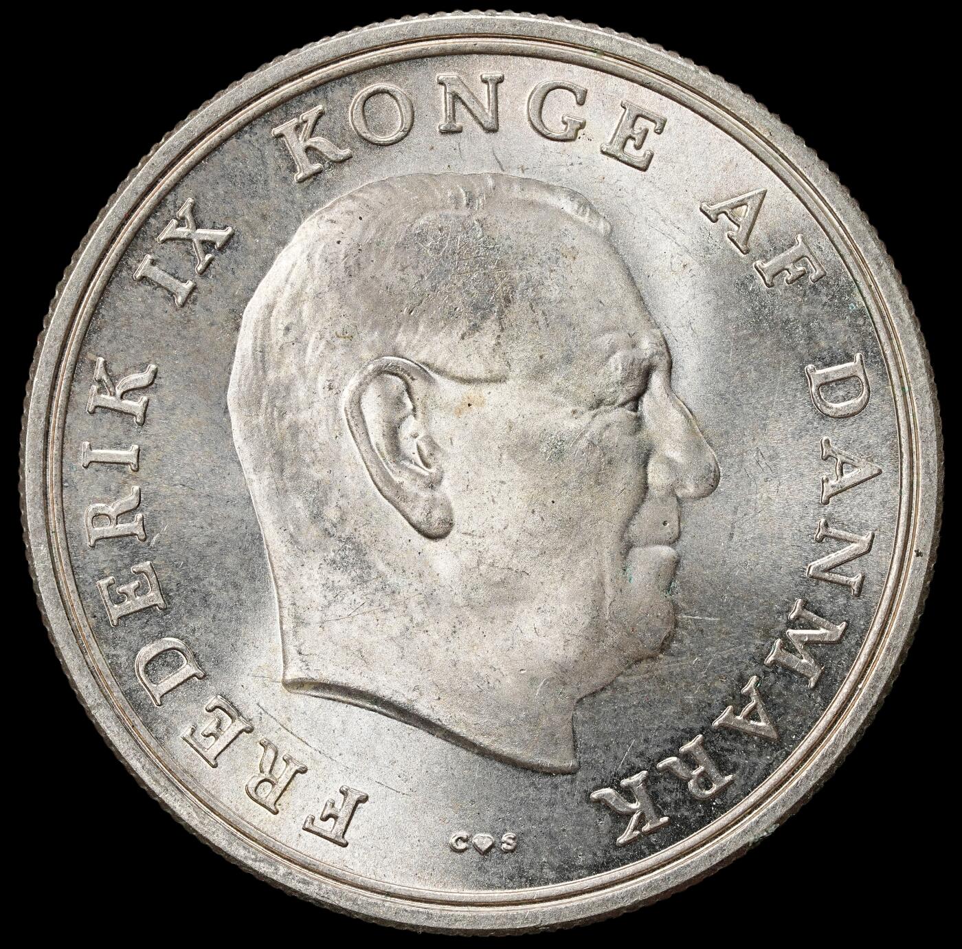 修遠堂世界钱币第九十九期 1964年丹麦安妮公主结婚纪念5克朗银币 17g，含银80%