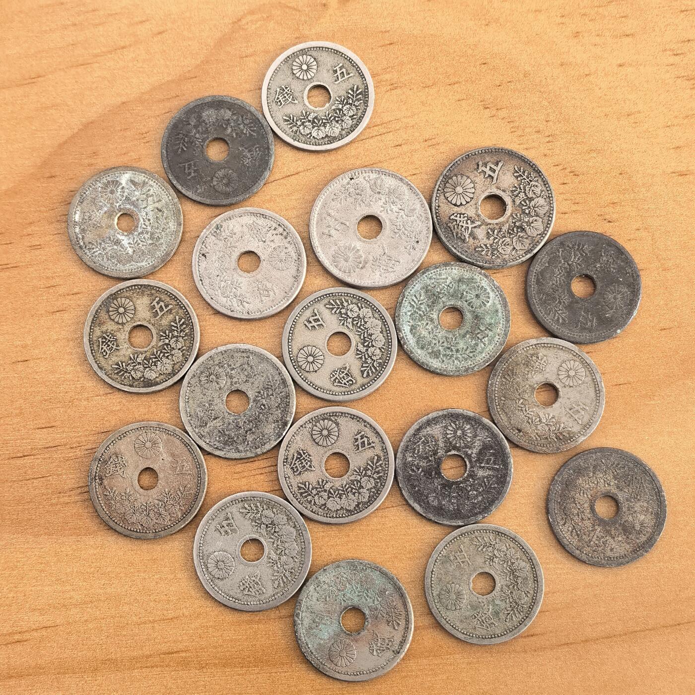 各国硬币第7期 无佣金 日本5钱19枚