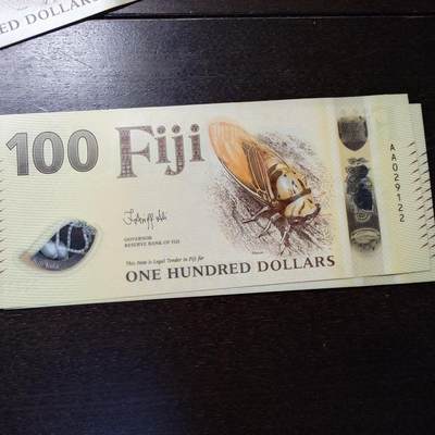 世界钱币～微拍第221期暨2025年第61期  最新货品（群里先挑剩）选购 - 2025年斐济100元 塑料钞全新绝品无3457 尾号122