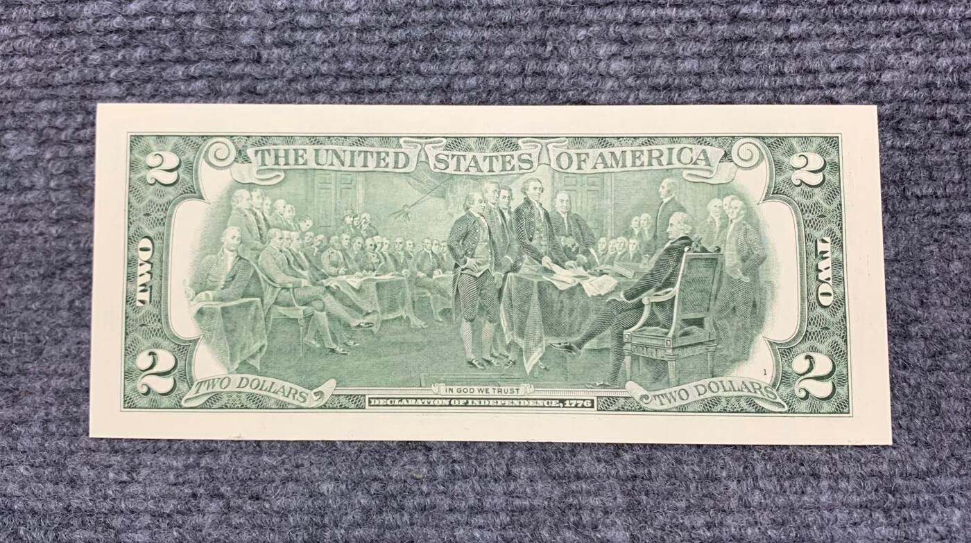 【无47】全新2017A年版美国托马斯·杰斐逊2美元纸币(年份号、钻石号、双喜号）