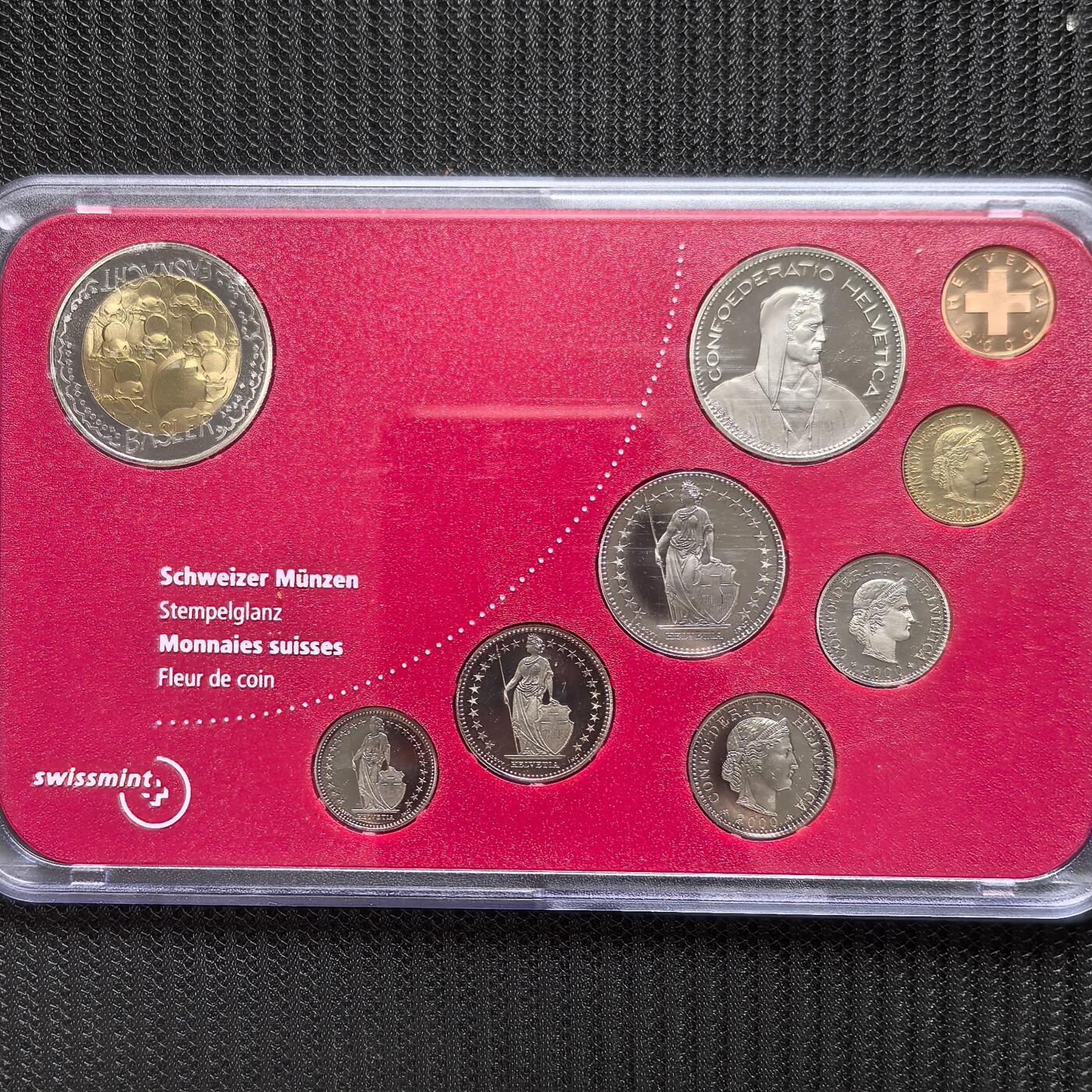 道一币馆币章第一百六十二场 原包装 瑞士2000年法郎货币流通150周年精制套币十枚 含5法郎纪念币