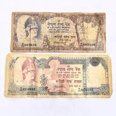 各国外币第105期 无佣金 - 尼泊尔500卢比 2张