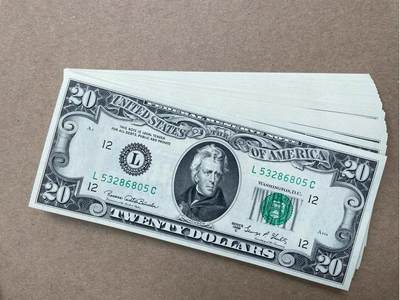 美国1969年C版20元 旧金山联储发行 整刀拆售 全新UNC送评品相 - 美国1969年C版20元 旧金山联储发行 整刀拆售 全新UNC送评品相