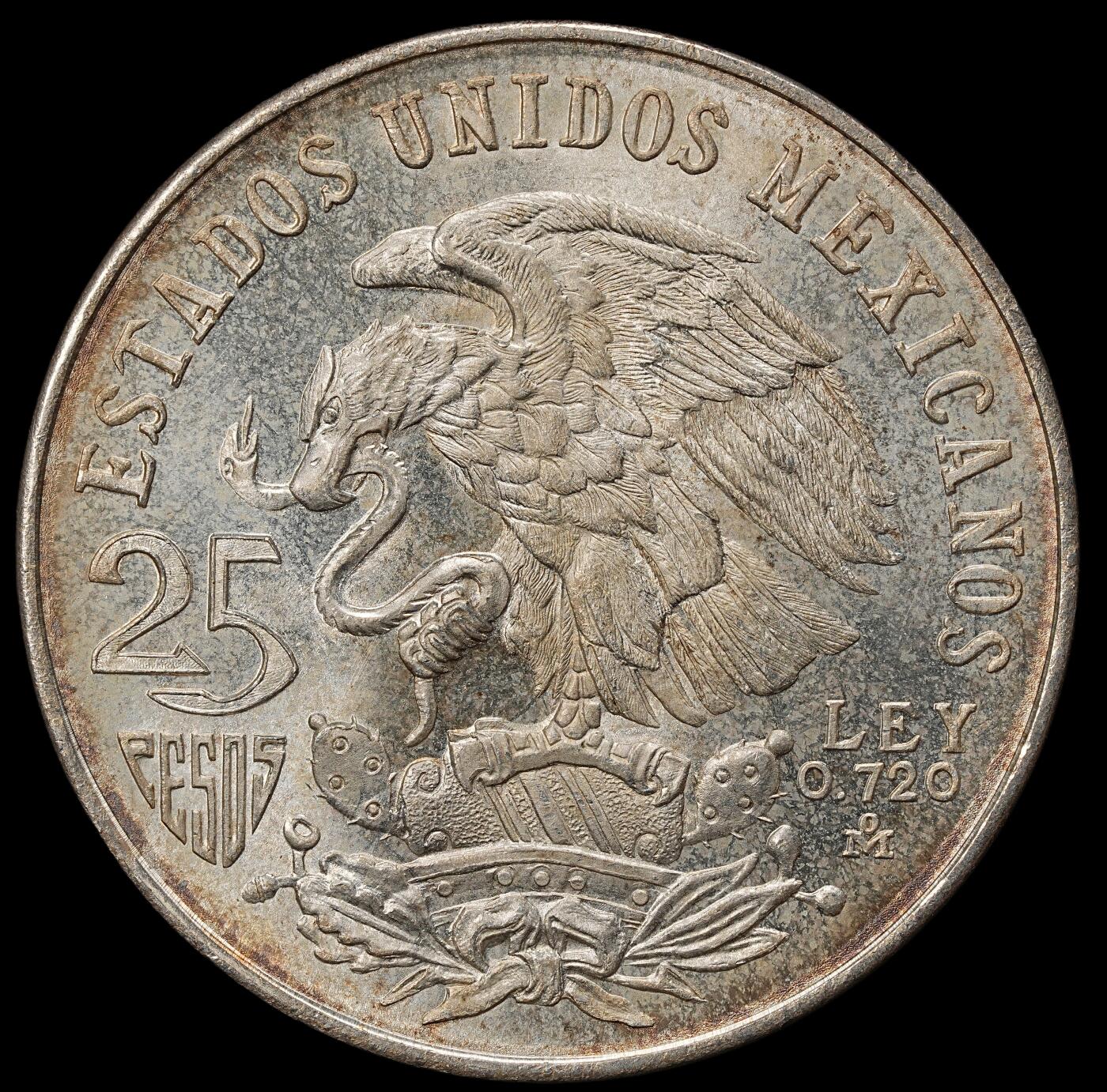 修遠堂世界钱币第九十九期 1968年墨西哥城奥运会25比索银币 22.50g，含银72%   完全未流通
