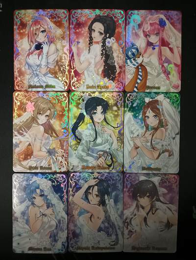 花开卡拍第53期（12月28号周日截拍，品控勿拍!!!拍品不寄存，运费5元，自制卡难免瑕疵，可能存在轻微撞角爆边等出厂瑕疵，品控介意勿拍！） - 骁骑营 女神花嫁彩闪第四弹9张