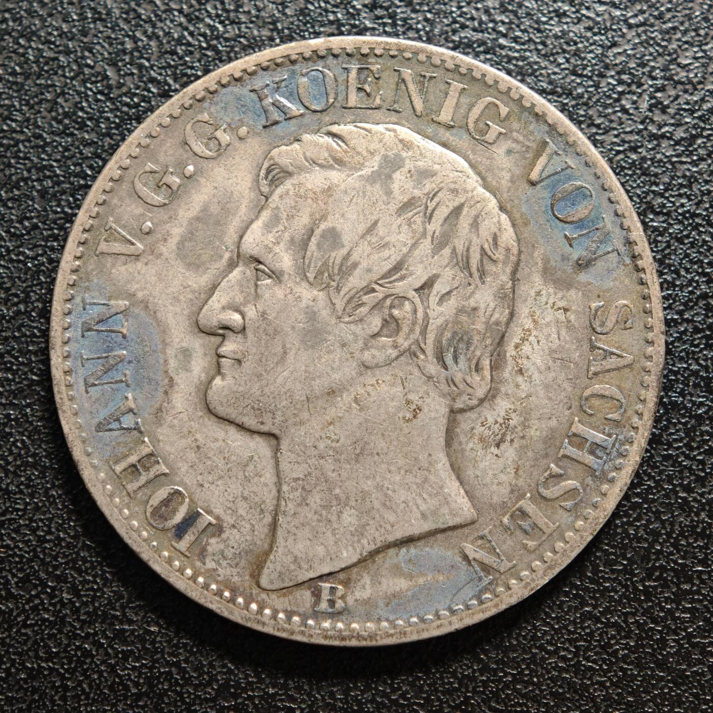 【德藏】世界币章拍卖第159期(元旦专场拍卖) 1867年 德国萨克森采矿泰勒银币 直径约：33.1mm；重约：18.1g