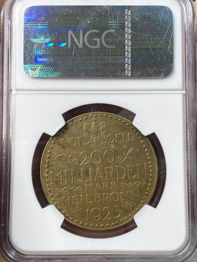 万国钱币拍卖第058期（万国新年大拍） NGC AU55~58 1923德国紧急时期海尔布隆矿工3兄弟铜币一组3枚