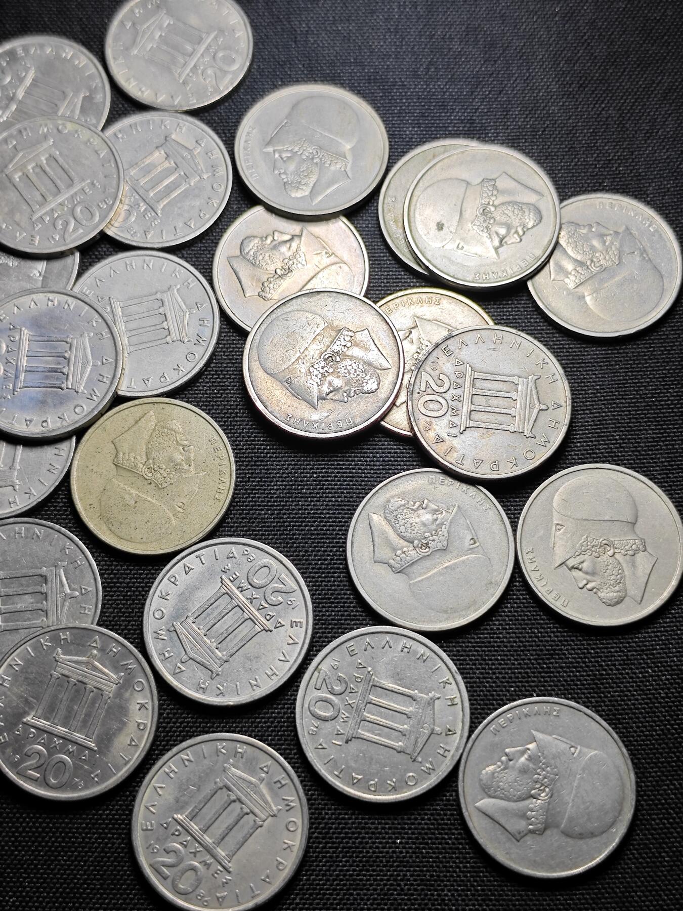 KK钱币收藏小铺 《套币 好品/批量散币专场》  2月预留时间 周末发货  希腊20德拉克马37枚