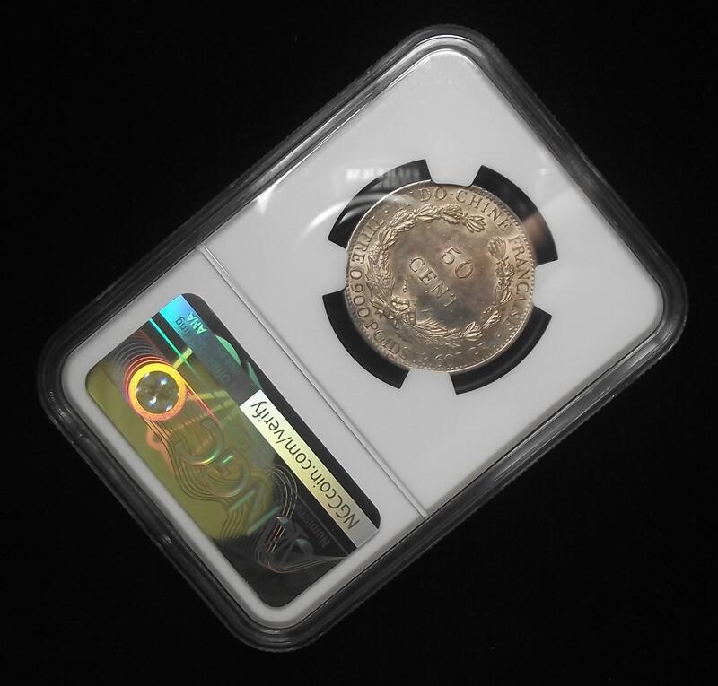 【NGC-MS61亚军分】法属印支1894年50分坐洋银币