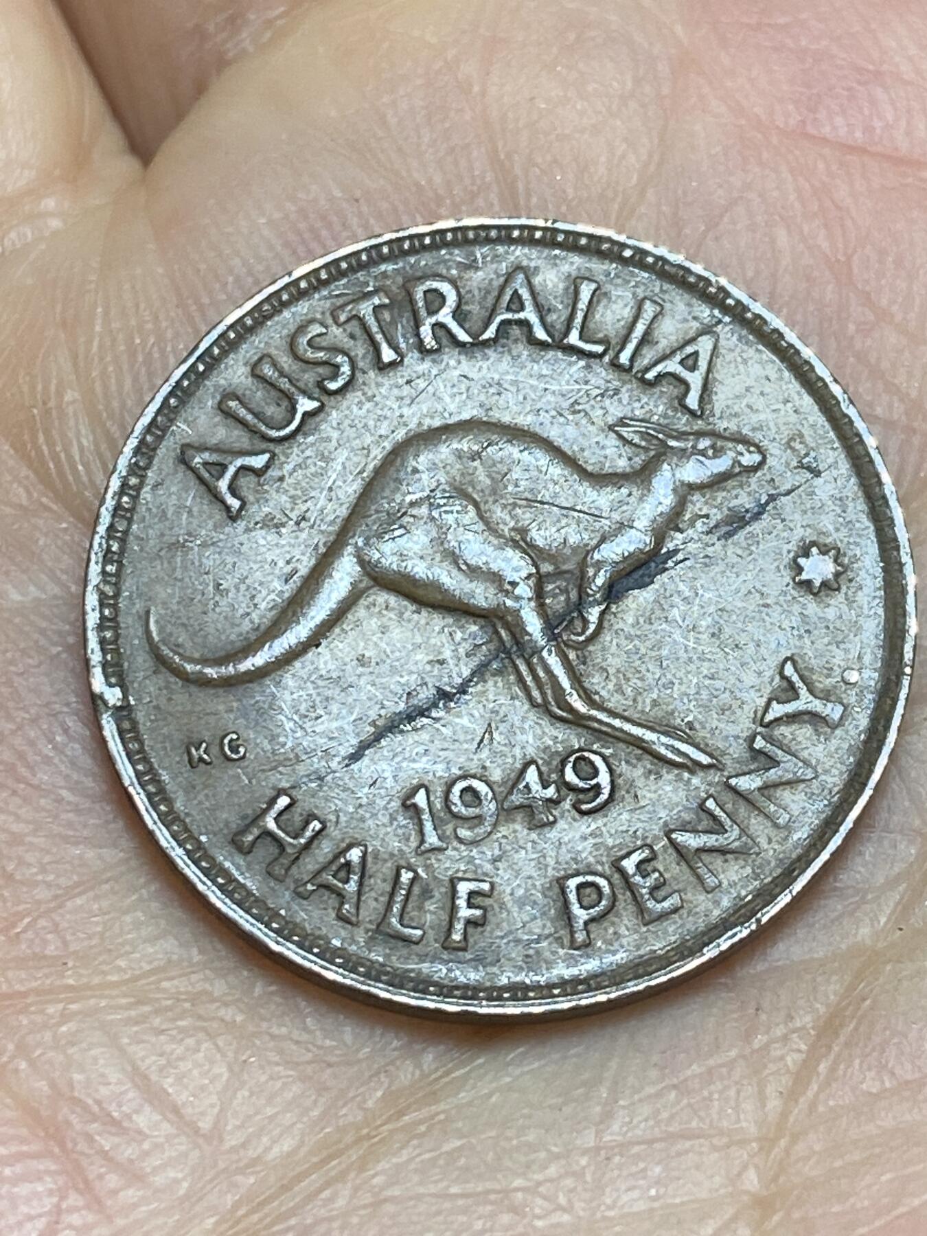 2025年第一百四十三场(总第一百六十九场）外国好品散币场(免佣金) 澳大利亚🇦🇺1949年半便士(乔治六世第三版，首发年，p版珀斯造)