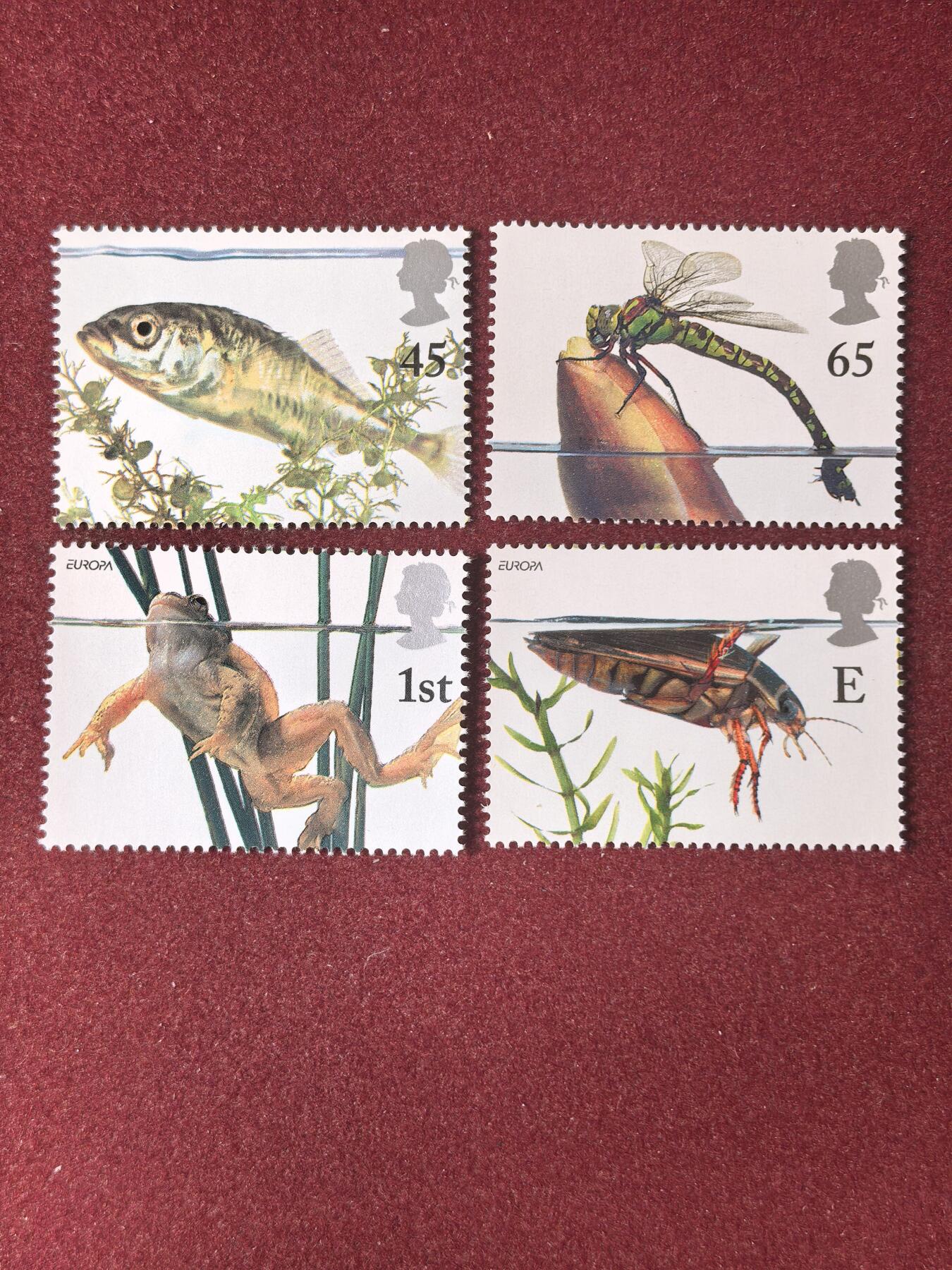 联合阁邮币社™ ——“多国邮票”👍🏻👏🏻👍🏻👏🏻 英国 水里动物 全套新