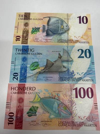 🐍甜小邱世界纸币收藏🐍第138期精品场💐 - 99尾二同 全新UNC 库拉索 10-20-100 东加勒比盾 2025 最新版 非常精美