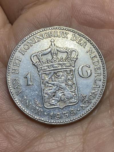 2025年第一百四十三场(总第一百六十九场）外国好品散币场(免佣金) - 流通好品–荷兰🇳🇱1938年1盾银币(威廉明娜女王中年，Grapes–葡萄标，720银)