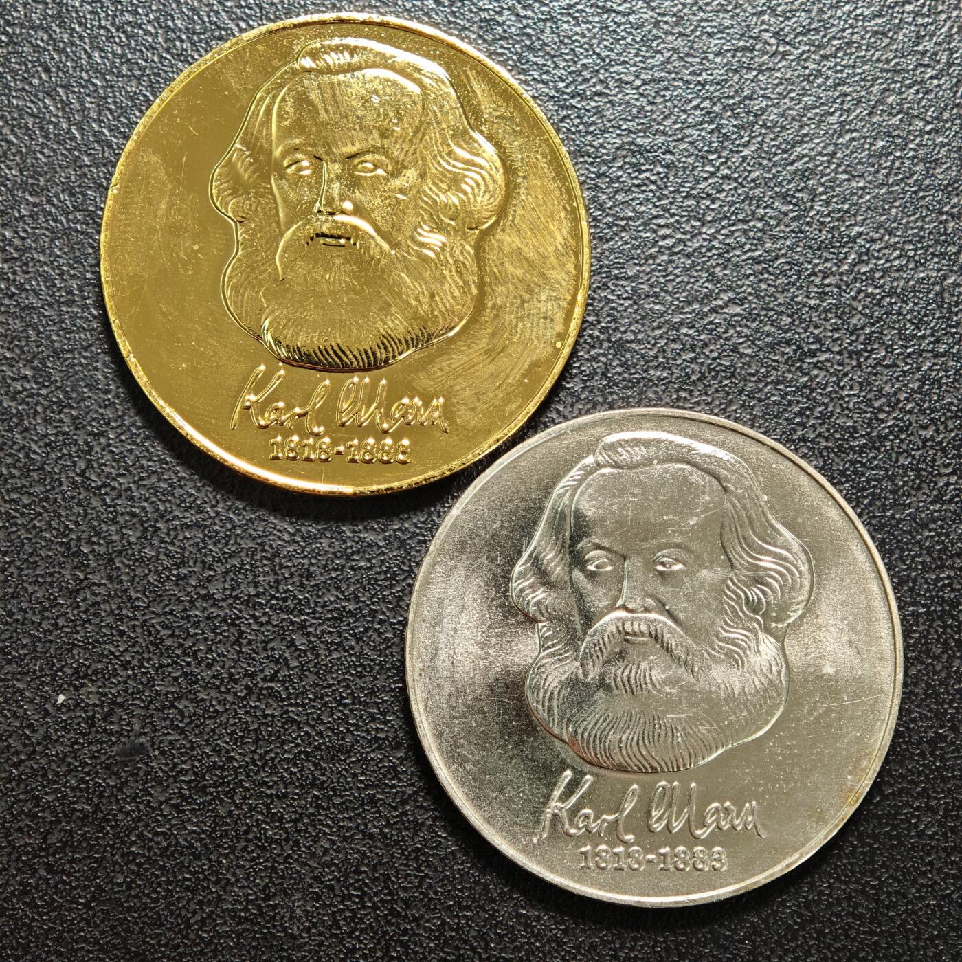 【德藏】世界币章拍卖第159期(元旦专场拍卖) 2枚一组 1983年 东德马克思逝世百年20马克纪念镍币 品相极佳