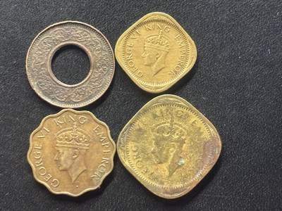 邮泉阁限时拍卖第三十八场 亚洲专场（硬币在国外。请付邮费6元。） - 英属印度乔治六世4枚