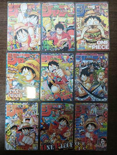 花开卡拍第53期（12月28号周日截拍，品控勿拍!!!拍品不寄存，运费5元，自制卡难免瑕疵，可能存在轻微撞角爆边等出厂瑕疵，品控介意勿拍！） - 补丁 海贼王海报系列 一套9张 远古套卡 格子闪