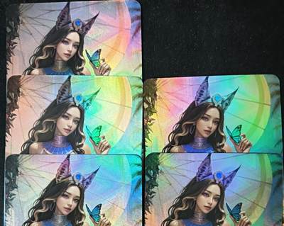 花开卡拍第53期（12月28号周日截拍，品控勿拍!!!拍品不寄存，运费5元，自制卡难免瑕疵，可能存在轻微撞角爆边等出厂瑕疵，品控介意勿拍！） - 埃及艳后折光彩闪五宫