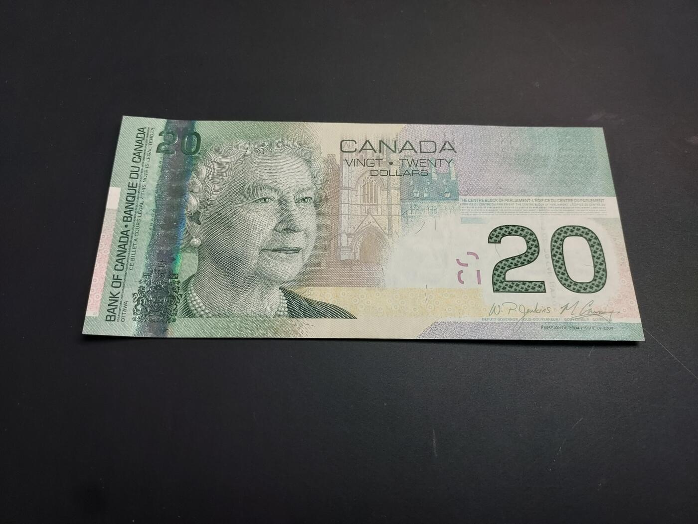 博彦收藏   1月3日 8点钱币专场 全场包邮 加拿大 女皇版20元 UNC 